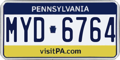 PA license plate MYD6764