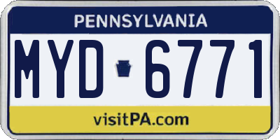 PA license plate MYD6771