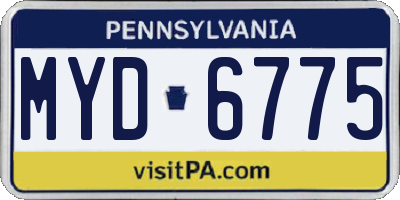 PA license plate MYD6775