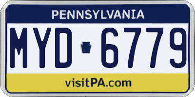 PA license plate MYD6779