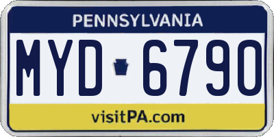 PA license plate MYD6790