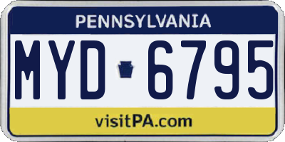 PA license plate MYD6795
