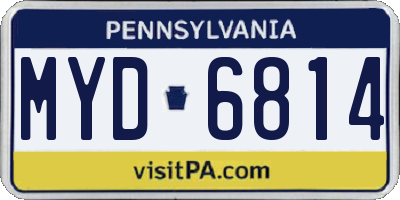 PA license plate MYD6814