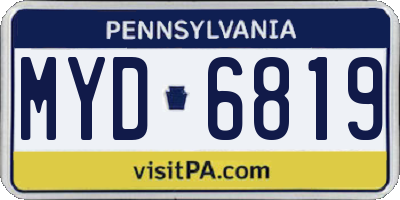 PA license plate MYD6819