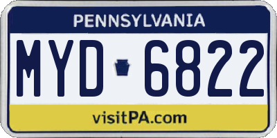 PA license plate MYD6822