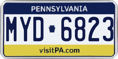 PA license plate MYD6823