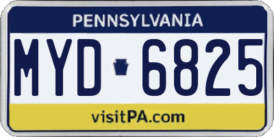 PA license plate MYD6825