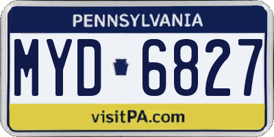 PA license plate MYD6827