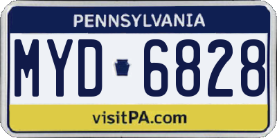 PA license plate MYD6828