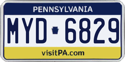 PA license plate MYD6829