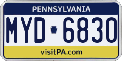 PA license plate MYD6830