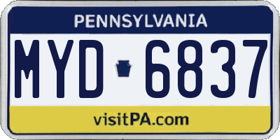 PA license plate MYD6837