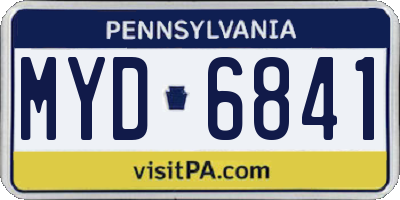 PA license plate MYD6841
