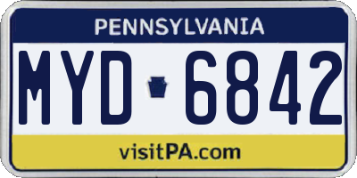 PA license plate MYD6842