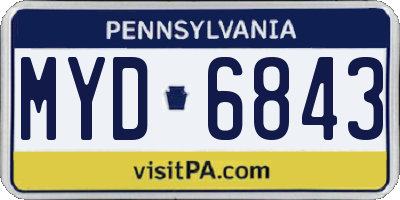 PA license plate MYD6843