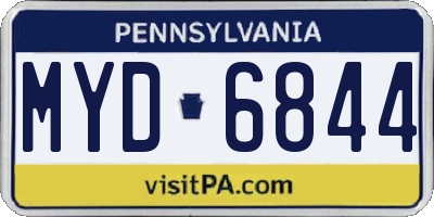 PA license plate MYD6844