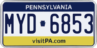 PA license plate MYD6853