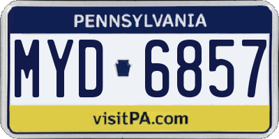 PA license plate MYD6857