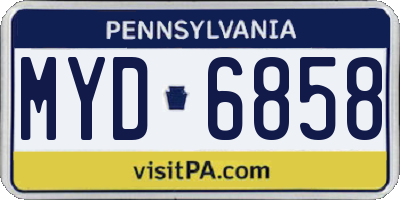 PA license plate MYD6858
