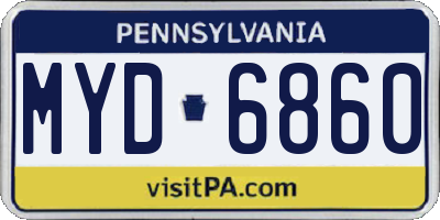 PA license plate MYD6860