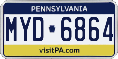 PA license plate MYD6864