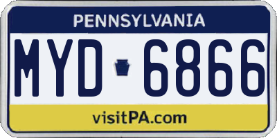 PA license plate MYD6866