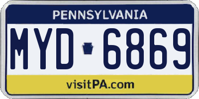 PA license plate MYD6869