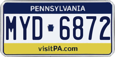 PA license plate MYD6872