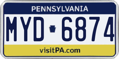 PA license plate MYD6874