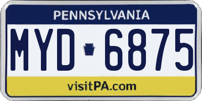 PA license plate MYD6875