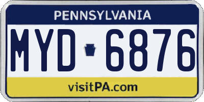 PA license plate MYD6876