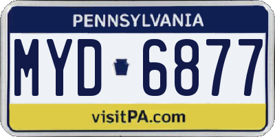 PA license plate MYD6877