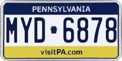 PA license plate MYD6878