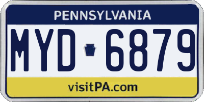 PA license plate MYD6879
