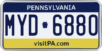 PA license plate MYD6880