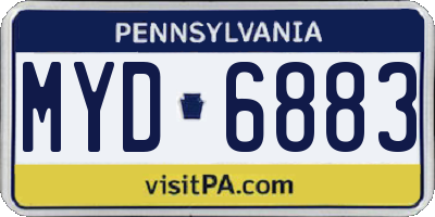 PA license plate MYD6883