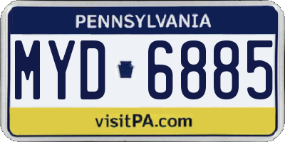 PA license plate MYD6885