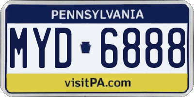 PA license plate MYD6888