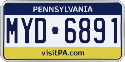 PA license plate MYD6891