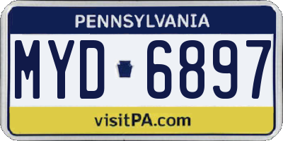 PA license plate MYD6897