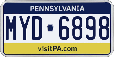 PA license plate MYD6898
