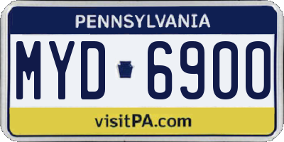 PA license plate MYD6900