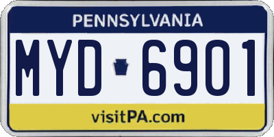 PA license plate MYD6901