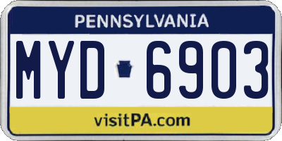 PA license plate MYD6903