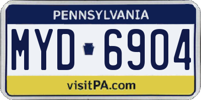 PA license plate MYD6904