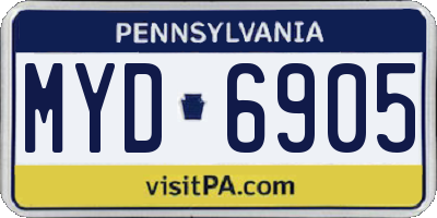 PA license plate MYD6905