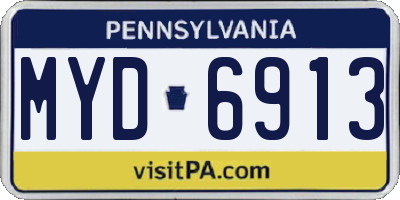 PA license plate MYD6913