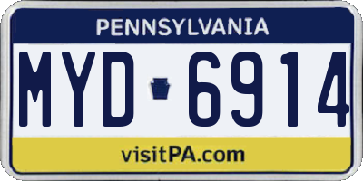 PA license plate MYD6914