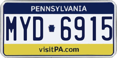PA license plate MYD6915
