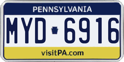 PA license plate MYD6916